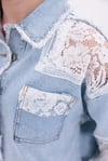 Dantel Detaylı Ceplı Denim Ceket
