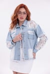 Dantel Detaylı Ceplı Denim Ceket