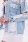 Dantel Detaylı Ceplı Denim Ceket