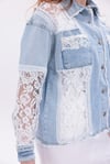 Dantel Detaylı Ceplı Denim Ceket
