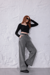 Gri Comfort Beli Lastikli Pantolon