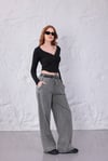 Gri Comfort Beli Lastikli Pantolon