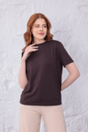Kahve Bisiklet Yaka Tshirt