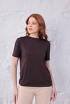 Kahve Bisiklet Yaka Tshirt
