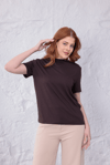 Kahve Bisiklet Yaka Tshirt