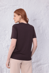 Kahve Bisiklet Yaka Tshirt