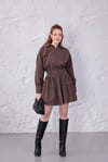 Kahve Bomber Ceket Mini Etek Takım