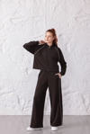 Kahve Premium Pamuklu Sweat-Pantolon Takım