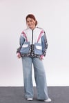 Leopar Garnili Denim Geçişli  Ceket