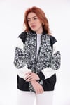 Leopar Panel Bomber Siyah Ceket