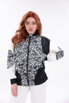 Leopar Panel Bomber Siyah Ceket