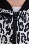 Leopar Panel Bomber Siyah Ceket