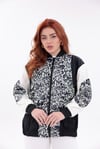 Leopar Panel Bomber Siyah Ceket