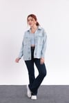 Mavi Taş İşlemeli Denim Ceket