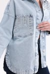 Mavi Taş İşlemeli Denim Ceket