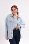 Mavi Taş İşlemeli Denim Ceket