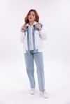 Mix Beyaz Denim Detaylı Premium Ceket