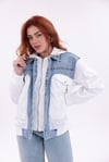 Mix Beyaz Denim Detaylı Premium Ceket
