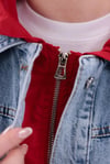 Mix Kırmızı Denim Detaylı Premium Ceket