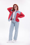 Mix Kırmızı Denim Detaylı Premium Ceket