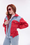 Mix Kırmızı Denim Detaylı Premium Ceket