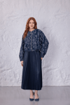 Nakış Detaylı Crop Ceket Lacivert