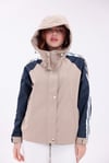 Oversize Şeritli Parka Kadın Yağmurluk