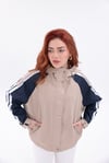 Oversize Şeritli Parka Kadın Yağmurluk