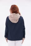 Oversize Şeritli Parka Kadın Yağmurluk