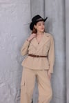 Premium Bej Ceket Kargo Pantolon Takım