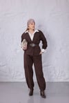 Premium Kahve Ceket Kargo Pantolon Takım