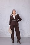 Premium Kahve Ceket Kargo Pantolon Takım
