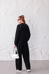 Siyah Premium Pamuklu Sweat-Pantolon Takım