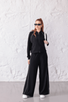 Siyah Premium Pamuklu Sweat-Pantolon Takım