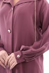 Taş İşlemeli Bordo Tensel Premium  Pantolon Tunik Takım