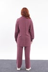 Taş İşlemeli Bordo Tensel Premium  Pantolon Tunik Takım