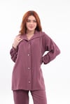 Taş İşlemeli Bordo Tensel Premium  Pantolon Tunik Takım