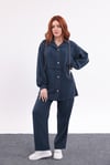 Taş işlemeli tensel kumaş premium pantolon tunik takım