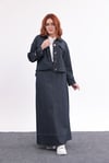 Üçlü Denim Etekli Takım