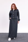 Üçlü Denim Etekli Takım