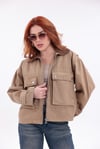 Vintage Cep Detaylı Bej Gabardin Ceket