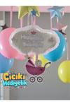 hoş geldin bebeğim Bebek odası kapı süsü Bulut,Puset Kadifeden