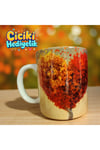 Kalp Baskılı 3D Tasarım Seramik Kupa Mug - Hediyelik Kupa Bardak