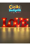 Led Işıklı Love Yazısı Gece Lambası