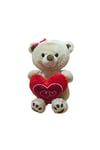 Peluş Ayı 30 cm Kırmızı Tokalı ve Kalpli