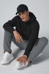 3 Iplik Erkek Regular Fit Kapüşonlu Içi Yumuşak Tüylü Pamuklu Sweatshirt-Black