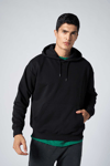 3 Iplik Erkek Regular Fit Kapüşonlu Içi Yumuşak Tüylü Pamuklu Sweatshirt-Black