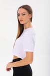 Beyaz Kadın Kısa Kollu Crop T-shirt