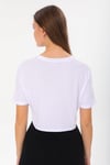 Beyaz Kadın Kısa Kollu Crop T-shirt