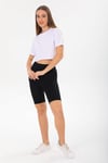 Beyaz Kadın Kısa Kollu Crop T-shirt